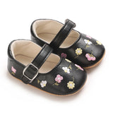 New Baby Shoes Embroidered Girl Baby Shoes Mary Jane Flat Shoes Princess Shoes Non slip Rubber Soles 0-18M Newborn