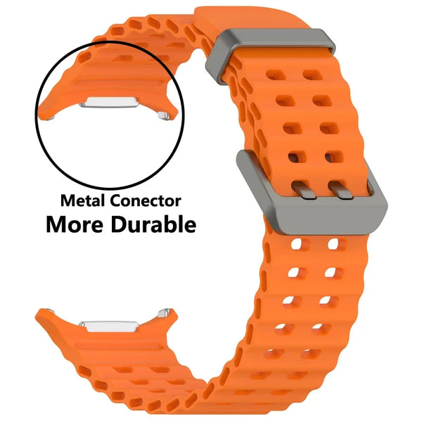 Official Ocean Silicone Strap For Samsung Galaxy Watch 7 Ultra 47mm Watchband Replacement Bracelet For Galaxy Watch Ultra Correa