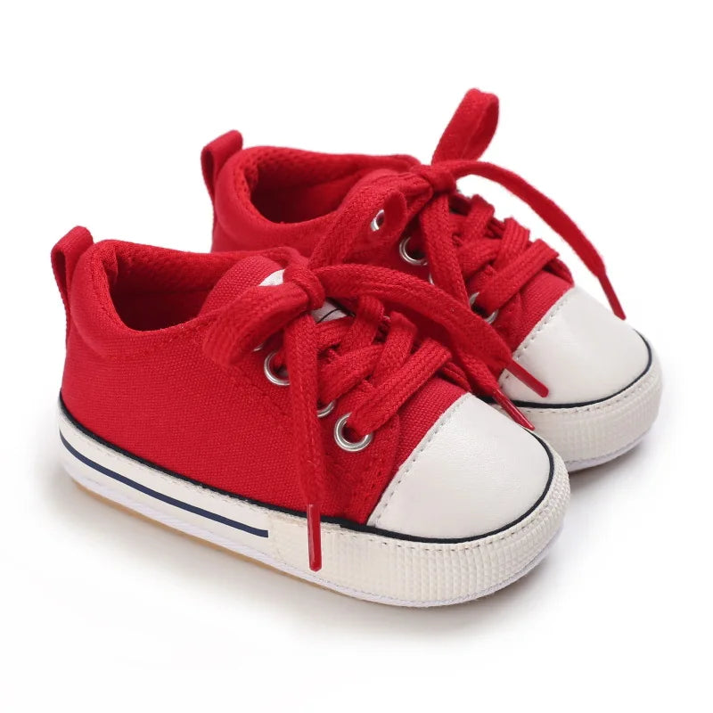 5-Colors Classic Baby Shoes Boys Baby Girls Casual Canvas Sneakers Lace Up Infant Toddler Rubber Anti-slip Newborn Baby Shoes
