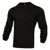 Men's fashion small check Waffle youth crew-neck jacquard check hoodie