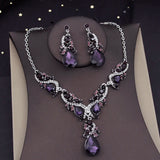 Gorgeous Crystal Jewelry Sets for Women Luxury Choker Necklace Earrings Set Wedding Dress Bridal Costume