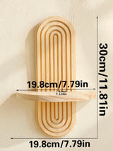 Wooden Wall Shelf - Boho Style Modern Home Decor for Living Room or Bathroom Display