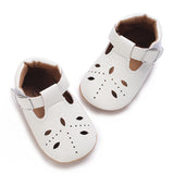 Baby Shoes Girls' Newborn White Series Forefoot Shoes PU Leather Flat Bottom Soft Sole Baby Shoes Bow Baby Princess Shoes