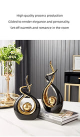 Nordic Ceramic Figurines - Living Room or Desk Decor Statues, Feng Shui Ornaments