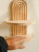 Wooden Wall Shelf - Boho Style Modern Home Decor for Living Room or Bathroom Display