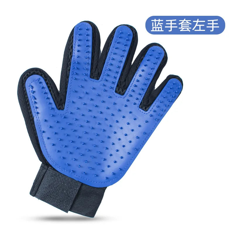 Pet grooming kit: 2-sided brush & glove for de-shedding and de-matting dogs, cats, rabbits.