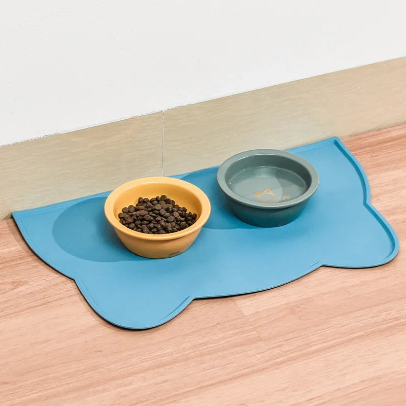 Waterproof Silicone Pet Feeding Mat - Non-Slip Food & Water Bowl Pad for Dogs and Cats