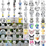 Cute 925 sterling silver cat pendant bead—fits original charm bracelets. Perfect for women and men.