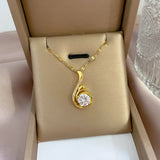 Chic gold pendant necklace with stainless steel link chain. Stylish, durable, and ships free."