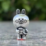 Cute 925 sterling silver cat pendant bead—fits original charm bracelets. Perfect for women and men.