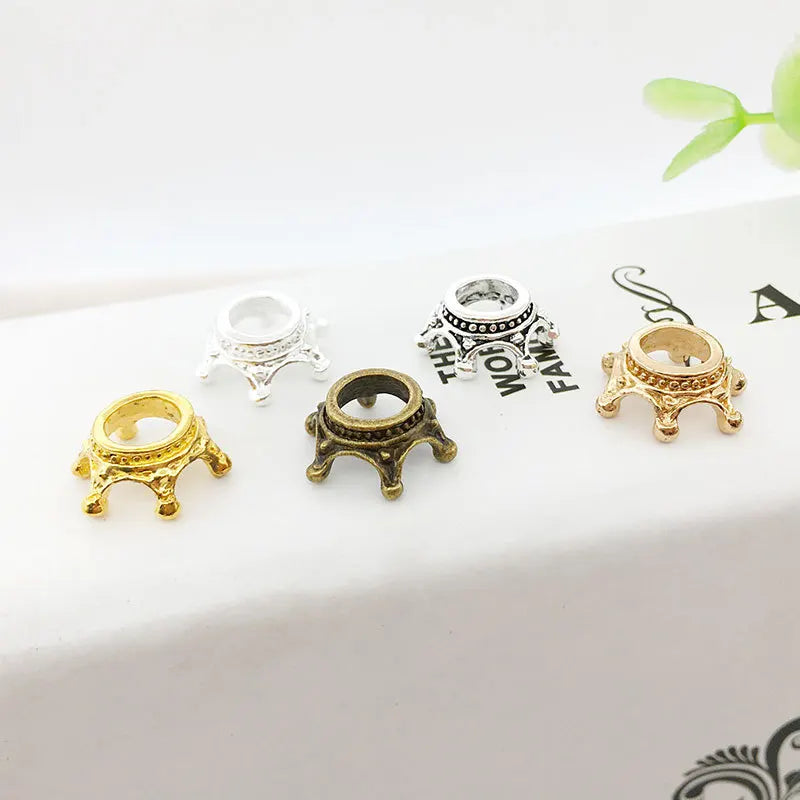 50pcs small crown alloy charms—perfect for DIY jewelry, hair accessories, and crafts