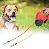Extendable Pet Leash - Dual-Head Walking Lead with LED Light for Dogs & Cats, Automatic Traction Control