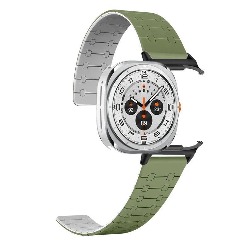 No Galaxy Silicone Strap for Samsung Galaxy Watch Ultra 47mm Band Sports Magnetic Bracelet for Galaxy Watch 7Ultra Wristband