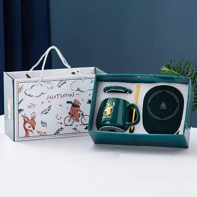 400ml Smart Ceramic Cup Coaster Warmer Thermostatic Coffee Heating Electric Mug Set Milk Tea Heating Water Cafetera