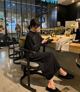 Black crochet knit maxi dress—loose, stylish, and perfect for evening wear with a Y2K Harajuku vibe