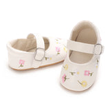New Baby Shoes Embroidered Girl Baby Shoes Mary Jane Flat Shoes Princess Shoes Non slip Rubber Soles 0-18M Newborn
