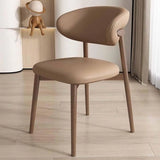 Cafe lounge chair, upholstered dining chair, curved back cushion, modern armless dining side chair