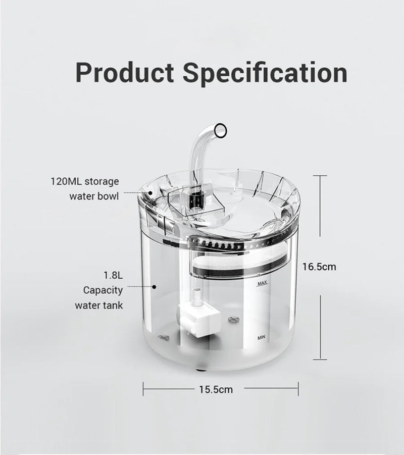 Automatic Pet Water Dispenser - Cat & Dog Drinking Fountain with Filter & Circulation System