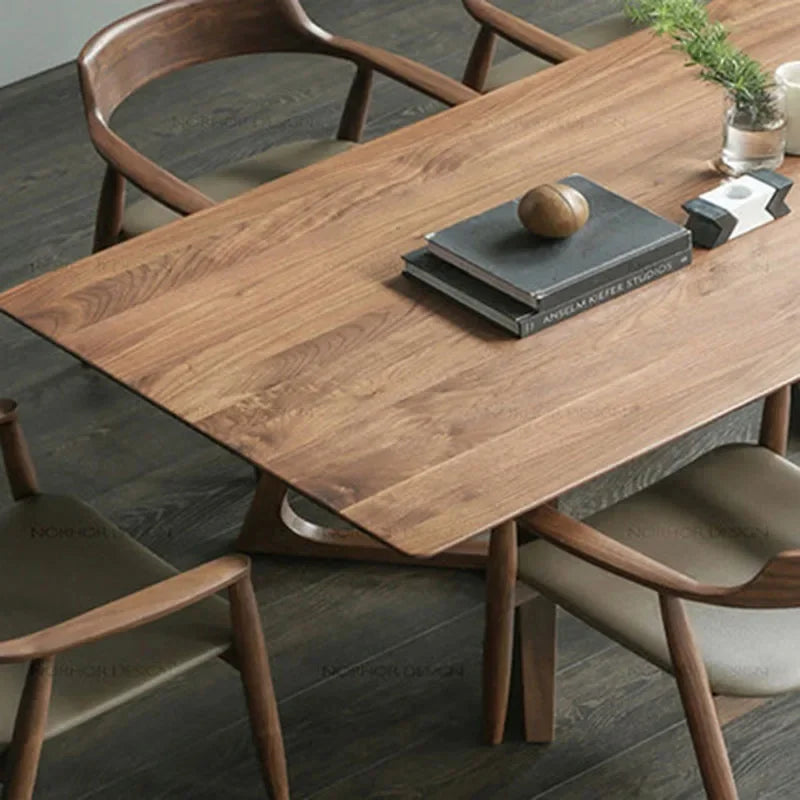 "Luxury Italian-style wooden dining table—modern, waterproof, and perfect for kitchen or living spaces.