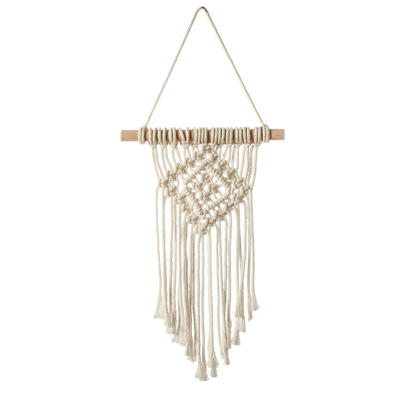 Hand-Woven Macramé Wall Hanging - Bohemian Craft Ornament for Home or Living Room Decor