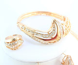 Women Jewelry Sets For Wedding Beads Crystal Pendant Statement Dress Necklace Earrings Bracelet Ring Set