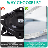 14-inch rotating metal turntable—heavy-duty swivel plate for smooth dining table rotation.