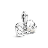 Cute 925 sterling silver cat pendant bead—fits original charm bracelets. Perfect for women and men.