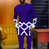 Men's fashion casual beige geometric print suit