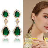 "Elegant zircon jewelry set with necklace and water drop earrings—perfect for brides and special occasions."