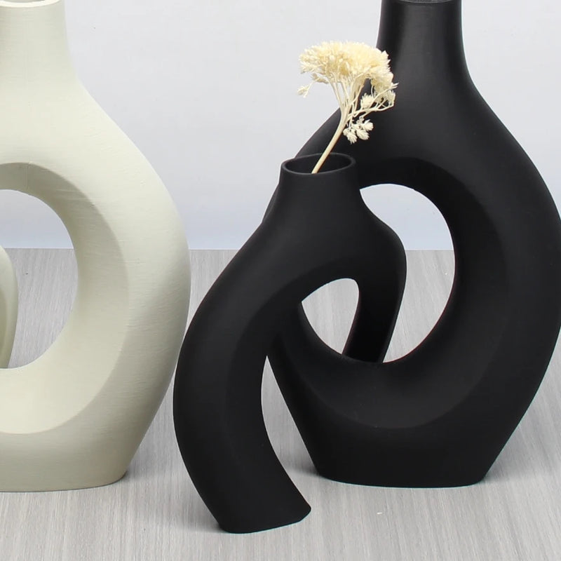 "Bohemian-style art vase set—perfect for home, office, or wedding decor in living rooms and bedrooms.