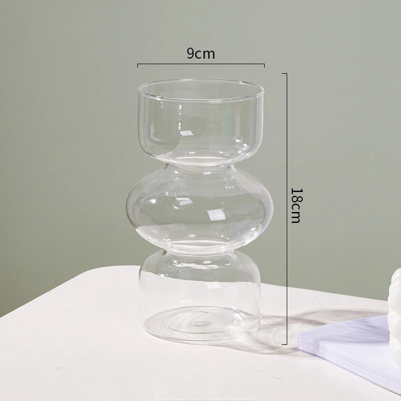 Nordic Glass Vase - Stylish Home Decor for Room or Desktop Flower Display