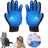 Pet grooming kit: 2-sided brush & glove for de-shedding and de-matting dogs, cats, rabbits.