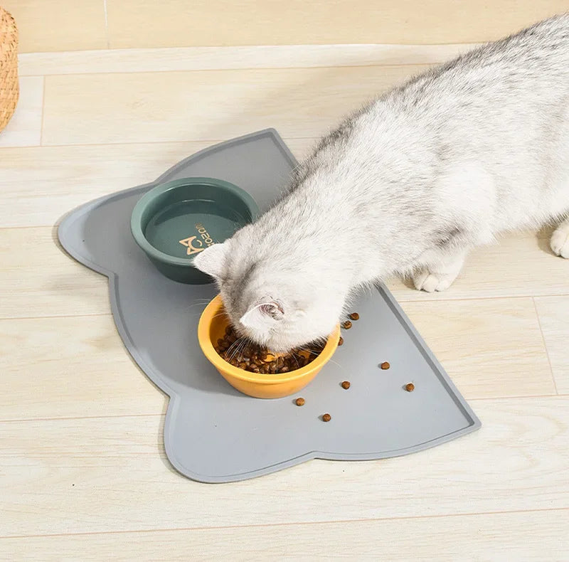 Waterproof Silicone Pet Feeding Mat - Non-Slip Food & Water Bowl Pad for Dogs and Cats