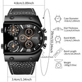Men's Fashion Watch Leather Strap Casual Sports Style Quartz Watch
