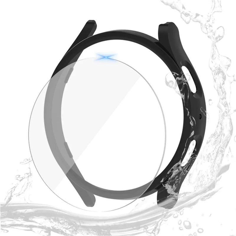 Glass+Case for Samsung Galaxy Watch 7 Waterproof PC Galaxy Watch 6 5 4 40mm 44mm Cover Galaxy Watch FE Cover+Screen Protector