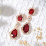 "Elegant zircon jewelry set with necklace and water drop earrings—perfect for brides and special occasions."