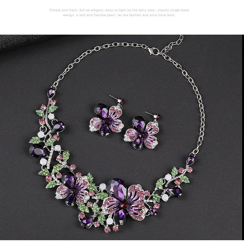 Accessories Retro Necklace Set Women's Luxury Crystal Banquet Dress Accessories