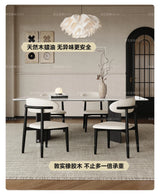 Mobile Nordic extending dining table—ideal for restaurants and living rooms, combining style and functionality."