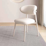 Cafe lounge chair, upholstered dining chair, curved back cushion, modern armless dining side chair