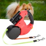 Extendable Pet Leash - Dual-Head Walking Lead with LED Light for Dogs & Cats, Automatic Traction Control
