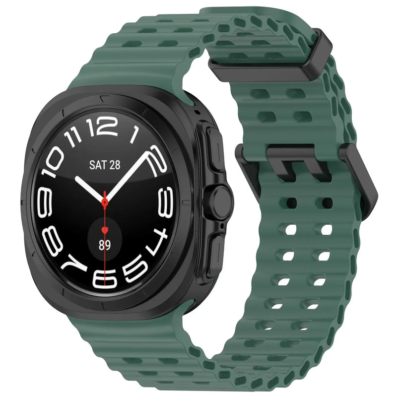 Official Ocean Silicone Strap For Samsung Galaxy Watch 7 Ultra 47mm Watchband Replacement Bracelet For Galaxy Watch Ultra Correa