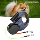 Extendable Pet Leash - Dual-Head Walking Lead with LED Light for Dogs & Cats, Automatic Traction Control