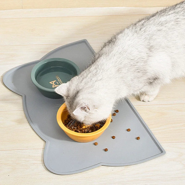 Waterproof Silicone Pet Feeding Mat - Non-Slip Food & Water Bowl Pad for Dogs and Cats