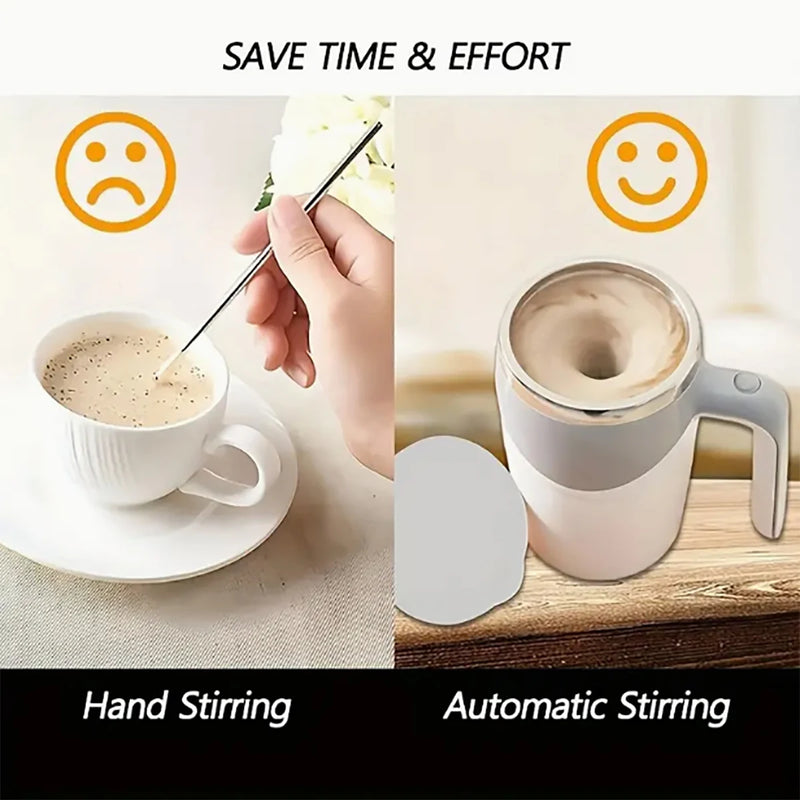 1PC  Smart Stirring Mug - Automatic Stirring Coffee Cup with Long-Lasting Variable Frequency Technology for Effortless Mixing -
