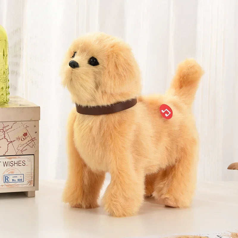 Voice-controlled electric dog toy plush with music, perfect for kids and as a gift.