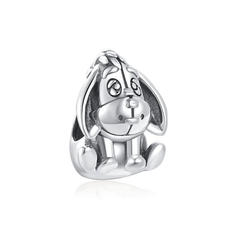 Cute 925 sterling silver cat pendant bead—fits original charm bracelets. Perfect for women and men.