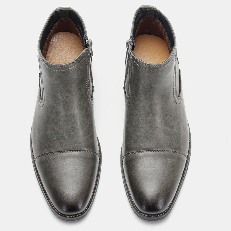 Men's Comfortable Ankle Leather Boots Men's Fashion Brand