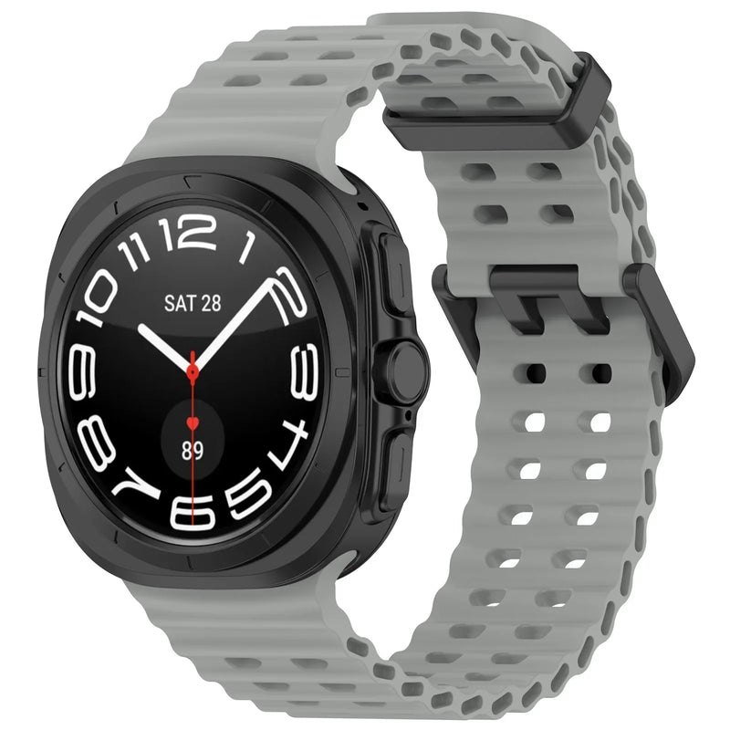 Official Ocean Silicone Strap For Samsung Galaxy Watch 7 Ultra 47mm Watchband Replacement Bracelet For Galaxy Watch Ultra Correa