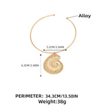 Exaggerated Trend Gold Color Conch Torques Necklace Jewelry Accessories