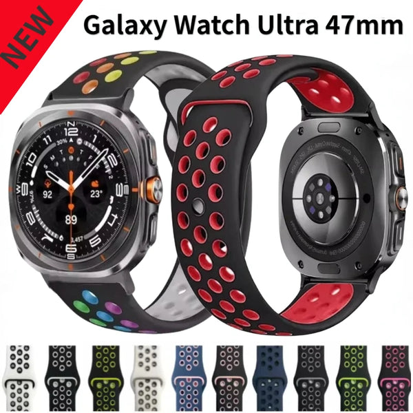 Two-tone Silicone Strap for Samsung Galaxy Watch Ultra 47mm Sports Breathable Bracelet Wristband for Galaxy Watch Ultra Correa